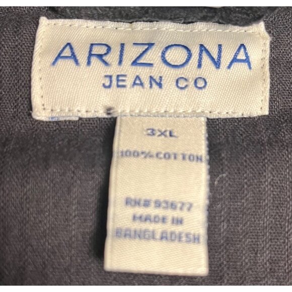 Arizona Mens Corduroy Long Sleeve Shirt Jacket 3XL Black Big & Tall 100% Cotton - Picture 5 of 15